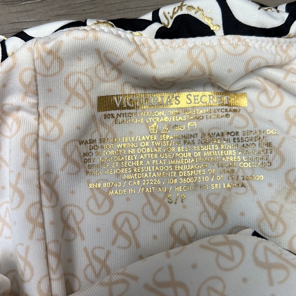 VICTORIA’S SECRET BLACK WHITE GOLD BIKINI SMALL - Picture 10 of 15